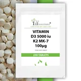 D3 K2 MK-7 Forest Vitamin Vitamin D3 5000iu K2 MK-7 100μg Tabletten - unterstützt die Immunität im gesamten Organismus. (250)