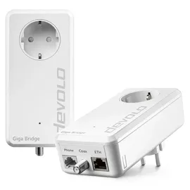devolo Giga Bridge Coax Netzwerkadapter 8860 EU IP-Bridge Glasfaser 1000 MBit/s