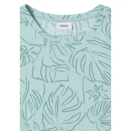 Cecil Kurzarmshirt Blätterprint Blau M