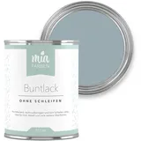 miafarben Buntlack ohne schleifen 750ml, Möbelfarbe, Möbellack für Holz, Metall, Kunststoff (Mildes Nebelblau)