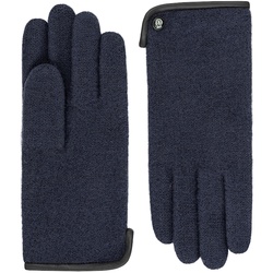 ROECKL Handschuhe Damen Wolle Leder-Paspel Navy   