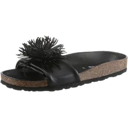 Pantolette VERBENAS "Reina Ecobrush", Damen, Gr. 40, schwarz, Nappaleder, modisch, Schuhe, Sommerschuh, Schlappen, Strandschuh für den Sommer