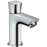 hansgrohe Logis - Waschtischarmatur für Kaltwasser ohne Ablauf, Wasserhahn für Gäste WC mit Auslauf Höhe 79 mm, Mischbatterie Waschbecken wassersparend (EcoSmart), Chrom, 71120000