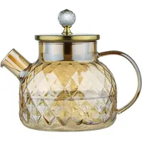 Bluedeer - Karaffe Glaskaraffe Edelstahl Deckel Glas Krug Als Getränkekanne Teekanne, 1l, (1-tlg)