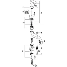 Grohe Eurosmart Cosmopolitan Einhand-Wannenbatterie, Ausladung 146mm, 32836000