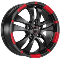 Ronal R59 7 5x18 5x114 3 ET40 MB82 0 - JETBLACK MATT-RED RIM - 18 114.3 40.0