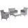 Mendler 2-1-1 Poly-Rattan Garten-Garnitur Halden, Sitzgruppe Lounge-Set Sofa ~ grau, Kissen anthrazit
