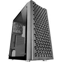 Mars Gaming MC-iPRO, Professionelles ATX-Gehäuse, 3D-Mesh-Frontgitter, Seitenfenster aus Gehärtetem Glas, Ultraleiser 12-cm-FDB-Lüfter, PC-Gehäuse mit Flüssigkeitskühlungsunterstützung, Schwarz
