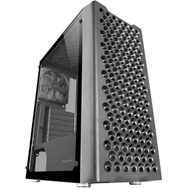 Mars Gaming MC-iPRO, Professionelles ATX-Gehäuse, 3D-Mesh-Frontgitter, Seitenfenster aus Gehärtetem Glas, Ultraleiser 12-cm-FDB-Lüfter, PC-Gehäuse mit Flüssigkeitskühlungsunterstützung, Schwarz
