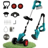 ConBlom Akku Rasenmäher für Makita 18V Akku, Brushless Handrasenmäher, Schnitthöhenverstellbar, für Rasenflächen bis zu 500 m2