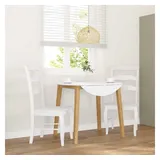 vidaXL Esszimmerstuhl Holz weiß 2er Set