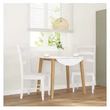 vidaXL Esszimmerstuhl Holz weiß 2er Set