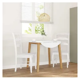 vidaXL Esszimmerstuhl Holz weiß 2er Set