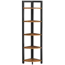VASAGLE Eckregal 5 Ablagen Bücherregal Braun
