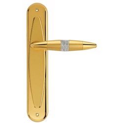 Casa Padrino Luxus Türklinken Set Gold 16 x H. 27,5 cm - Türgriffe besetzt mit Swarovski Kristallen