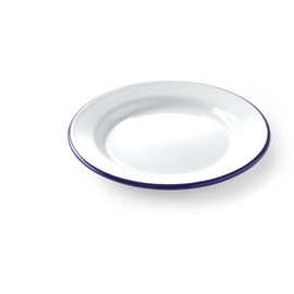 HENDI Teller, Flach, mit einem schönen blauen Rand, Abriebfest, ø200mm