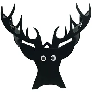 Fenteer Toilettenpapierhalter Schaf, Metall Klopapier Aufbewahrung, Schwarz Klopapierständer Toilettenpapier Aufbewahrung, Klopapierhalter Stehend (Hirsch)