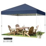 Hawthyhome Pavillon 3x3 Wasserdicht Stabil Winterfest, Faltpavillon 3x3 mit Tragetasche, Pop Up Pavillon UV Schutz 50+, Faltbar Höhenverstellbar Partyzelt Gartenpavillon Für Outdoor Camping, Blau
