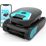 BRINBO Pleco Pro Poolroboter Akku Wand und Boden, Wasserlinienreinigung, 210 Min Laufzeit, Doppelfilter, 7 Reinigungsmodi, App Steuerung, Kabelloser Poolsauger bis 200 m2, Schwarz
