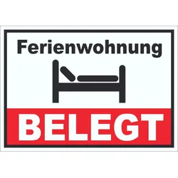 Ferienwohnung BELEGT Aufkleber A1 (594x841mm)