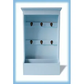IMC Manufactoria Schlüsselkasten hell-blau Brett Regal Schlüsselablage Holz Landhausstil maritim