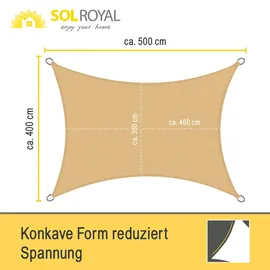 Sol Royal Sonnensegel rechteckig 3x4m SolVision HS9 Sand
