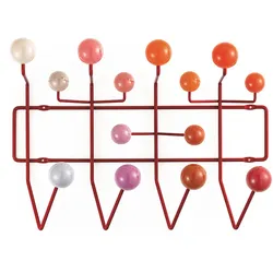 Vitra Wandgarderobe Hang it all Holzkugeln rot, Designer Charles & Ray Eames, 37x50x17 cm