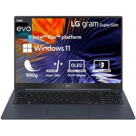 LG gram SuperSlim (2023) | 15" OLED Full-HD Thunderbolt 4 Ultralight Notebook 990g | Intel Core i7 | 16GB RAM 1TB SSD | 16h Akkulaufzeit | Windows 11 Home | Mirametrix | Blau