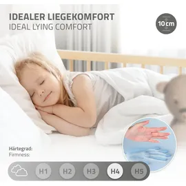 ML-Design Hausbett mit Matratze 70 x 140 cm Kiefer massiv natur