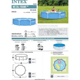 Intex Metal Frame Pool Set 244 x 51 cm inkl. Filterpumpe
