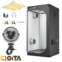 Growbox Komplettset LED 80x80x160 Gewächshaus Growtent Zuchtzelt + 85W Light&Fan