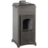 hosseven Kaminofen 9005 Stahl Schwarz/Abdeckplatte Grau