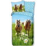 Good Morning Horses blau 135 x 200 cm + 80 x 80 cm