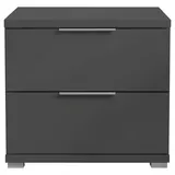 Stella Trading Boxxx Nachtschrank, Graphit, Kunststoff, 2 Schubladen, 46x43x42 cm, Schlafzimmer, Nachttische