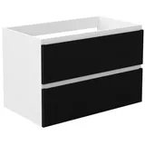 duschspa Waschtisch Unterschrank Waschtischunterschrank Waschbeckenunterschrank Badschrank, 50-120cm Hängeschrank, Matt / Hochglanz schwarz 79 cm x 52 cm x 46.3 cm