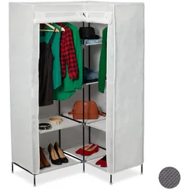 Relaxdays Eckkleiderschrank, aus Stoff Weiß,Schwarz