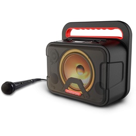 Motorola Sound ROKR 810 / Sonic Maxx 810 - Kabelloser Lautsprecher - 40 Watt - Bluetooth 5.0 - LED - Karaoke-Mikrofon - Wasserdicht - Schwarz