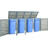 vidaXL Mülltonnenbox für 4 Tonnen 276,5 x 77,5 x 115,5 cm blau