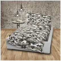 Traumschlaf Camouflage graphit 155 x 220 cm + 80 x 80 cm