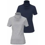 FLASHLIGHTS Rollkragenshirt (Packung, 2-tlg., 2er-Pack) eng geschnitten, aus elastischem Material, im 2er-Pack grau 40/42 (M)