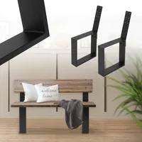 ML-Design 2 Stück Bankbeine aus Stahl Massiv 40x78,5cm Schwarz