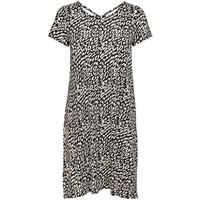 ONLY Damen Onlbera Back Lace Up S/S Dress Jrs Noos, Black/Aop:eggnog Leo, S