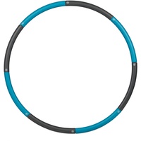 Relaxdays Hula Hoop Reifen, 90cm Ø, Fitnessreifen für Erwachsene, Abnehmen & Bauchtraining, zusammensteckbar, blau/grau