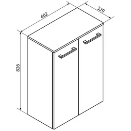 Fackelmann VER D-Midi WeGl/WeHg 2T 602x826x320mm