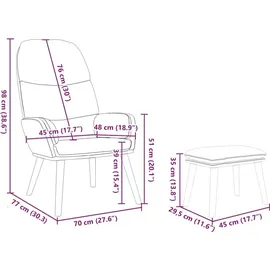 vidaXL Relaxsessel mit Hocker 69 x 95,5 x 69 cm Dunkelgrün Samt