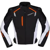 Modeka Lineos Textiljacke - Schwarz/Weiß/Neon-Orange - XXL