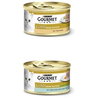 PURINA GOURMET Gold Feine Pastete Katzenfutter nass, Truthahn & Seelachs, 24er Mix-Pack (2 x 12 x 85g)