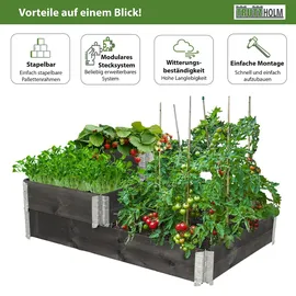 Baumarktplus Stufenbeet 114 x 75 x 60 cm Schwarz