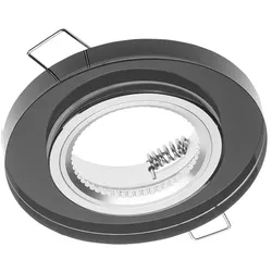 LED line Einbaurahmen Glas Rund schwarz glänzend 90x26x10mm(65mm)