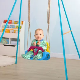 Outsunny Schaukel 3 in 1 Blau Kunststoff